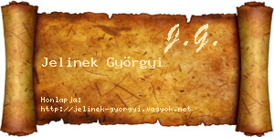 Jelinek Györgyi névjegykártya